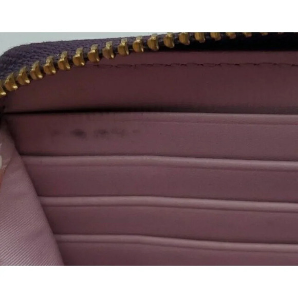 Coach Purple Soft Leather Zip Around Wallet Billfold - Picture 11 of 16